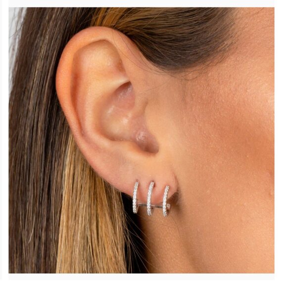 Adina Eden Pavé Triple Thin Claw Stud Earring NWT - Picture 1 of 9